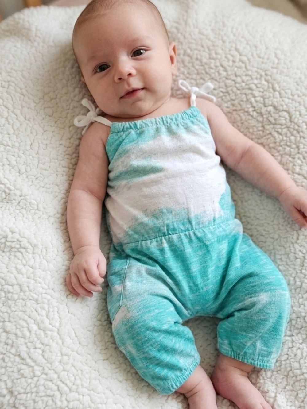 Nui Organics Infant Tie Dye Romper. Size 0-3 Months